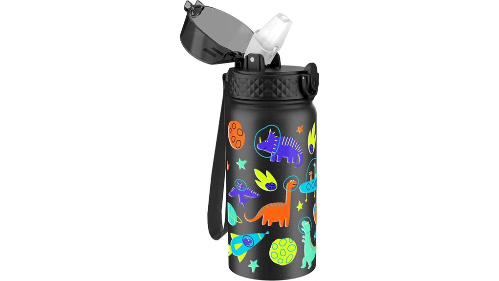 Spillproof Kids Water Bottles That Keep Travel Snacks Out 9 goppus 14oz stainless straw