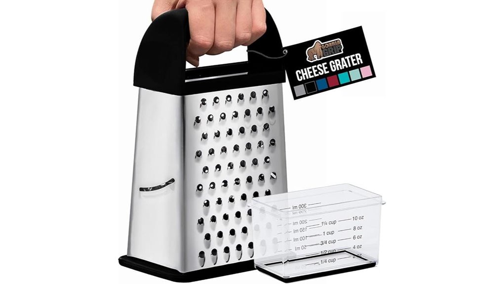 Box Grater With Container: Must-Have Tools for Every Kitchen 4 gorilla grip cheese grater