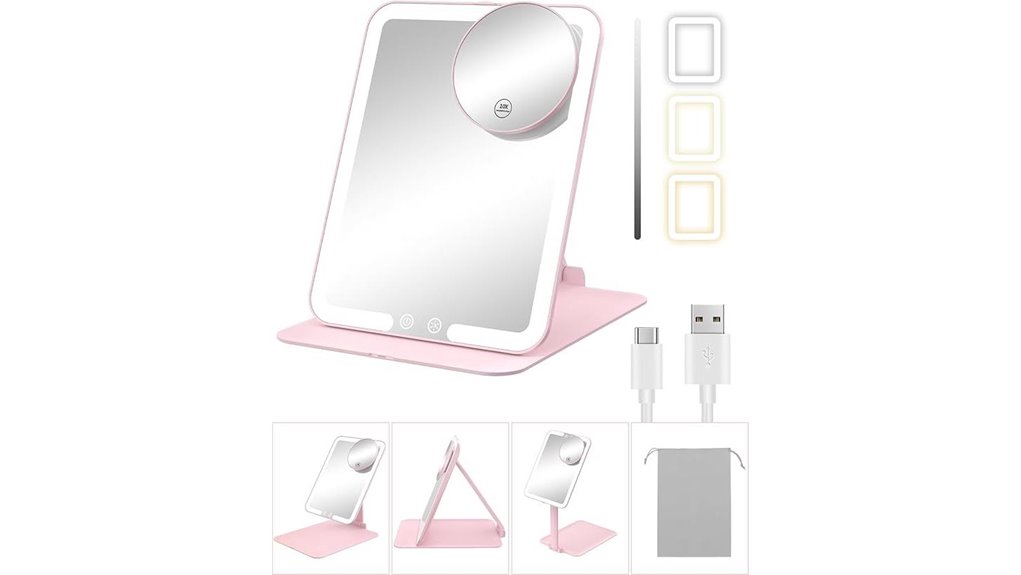 Must-Have Travel Contact Lens Mirrors: Magnify & Light Up 8 gospire pink 10x led