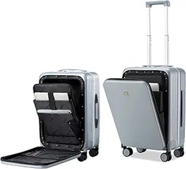 Best Luggage with Easy-Access Front Pockets (Laptop-Friendly) 15 grace 20 inch airline suitcase