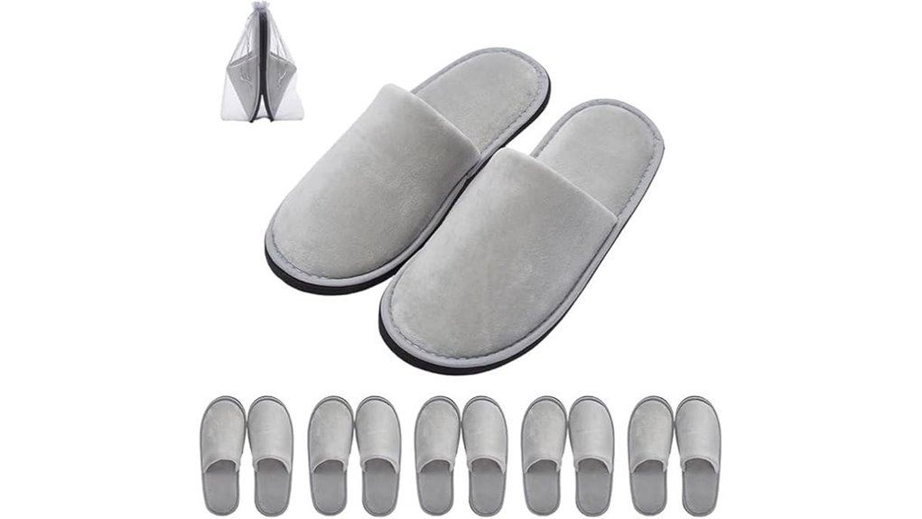 Travel Slippers with Washable Soles Loved by Hotel Guests 15 gray 6 pack non slip slippers