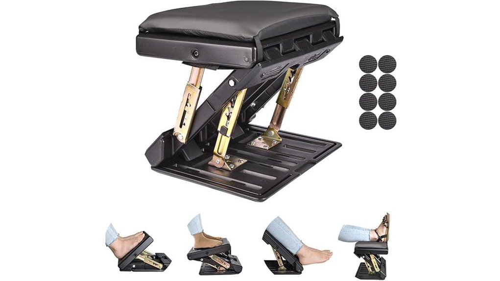 Top Under‑Desk Footrest (Folding) That's Perfect for Home Offices 10 gray ergonomic adjustable footrest