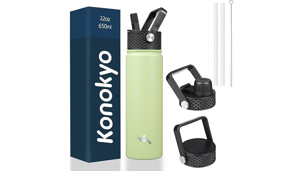 green 22oz stainless bottle