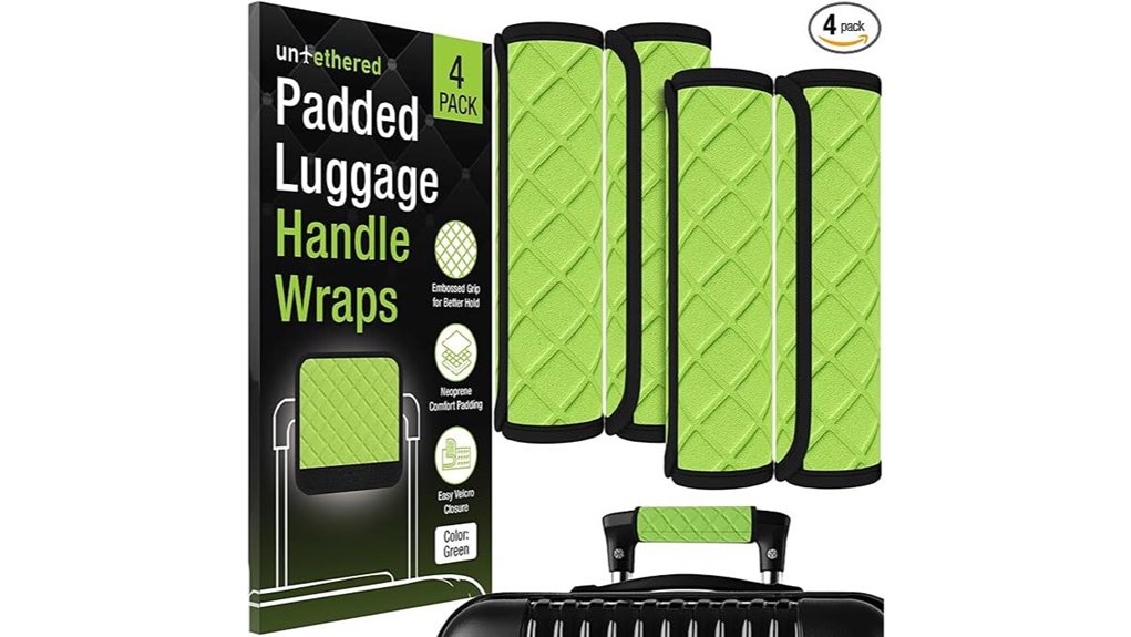 Luggage Handles That Won’t Pinch for Comfort Upgrades 3 green 4 pack untethered wraps