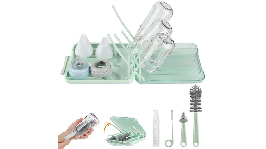 green 6 in 1 baby brush