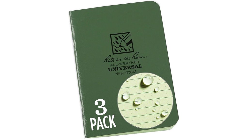 green mini stapled notebooks