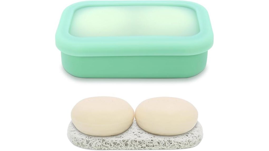 green silicone shampoo holder