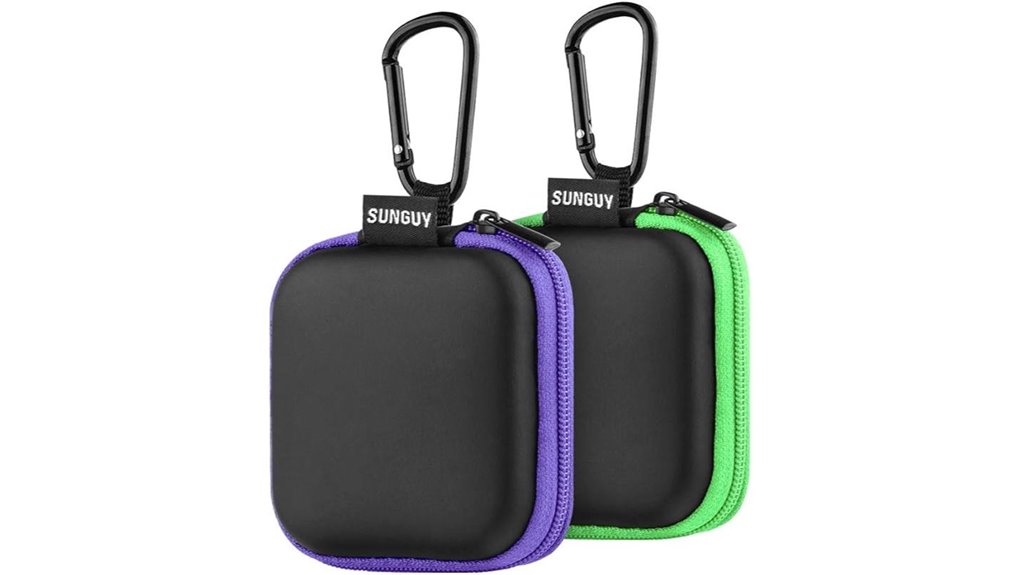 Best Earbud Cases With Carabiners Keep Them From Being Lost 1 greenpurple sunguy earbud case