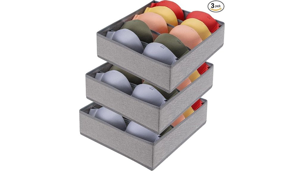 Must-Have Bra Organizers That Stop Your Bra From Crushing 4 grey 3 pack foldable drawer