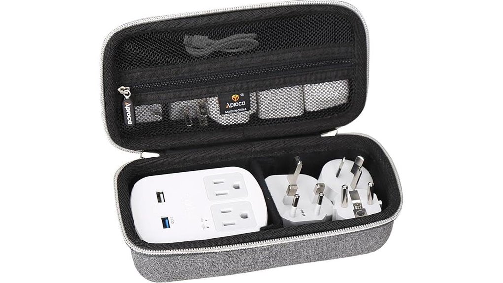 Best Travel Adapter Cases That Keep Parts Together 3 grey aproca adapter case