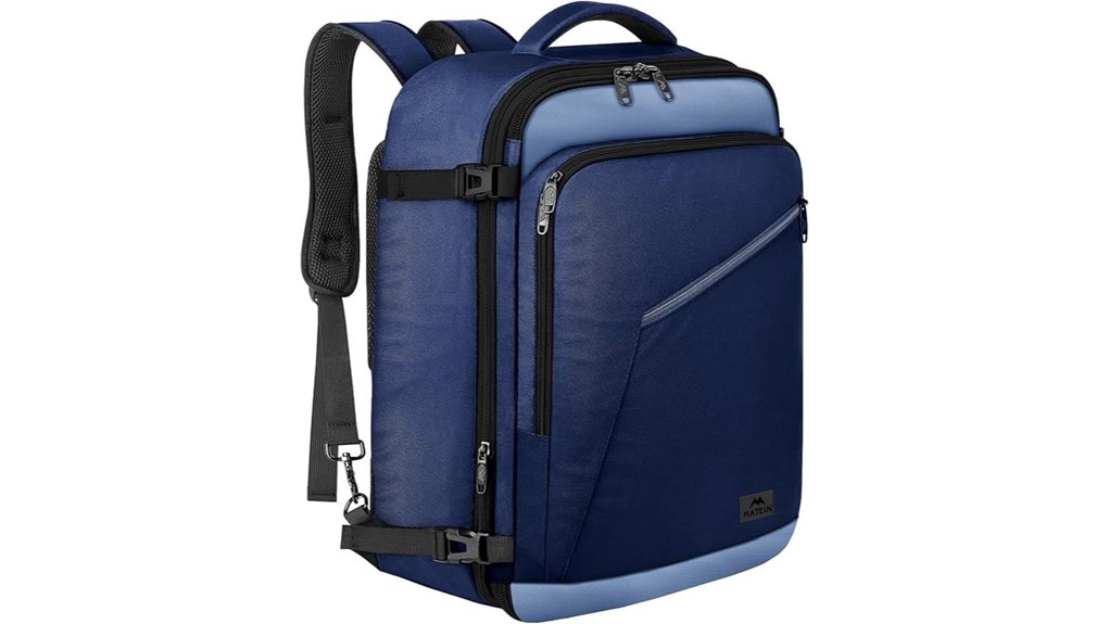 Carry‑On Backpacks for International Trips: Comfort & Capacity 1 grey blue expandable airplane backpack