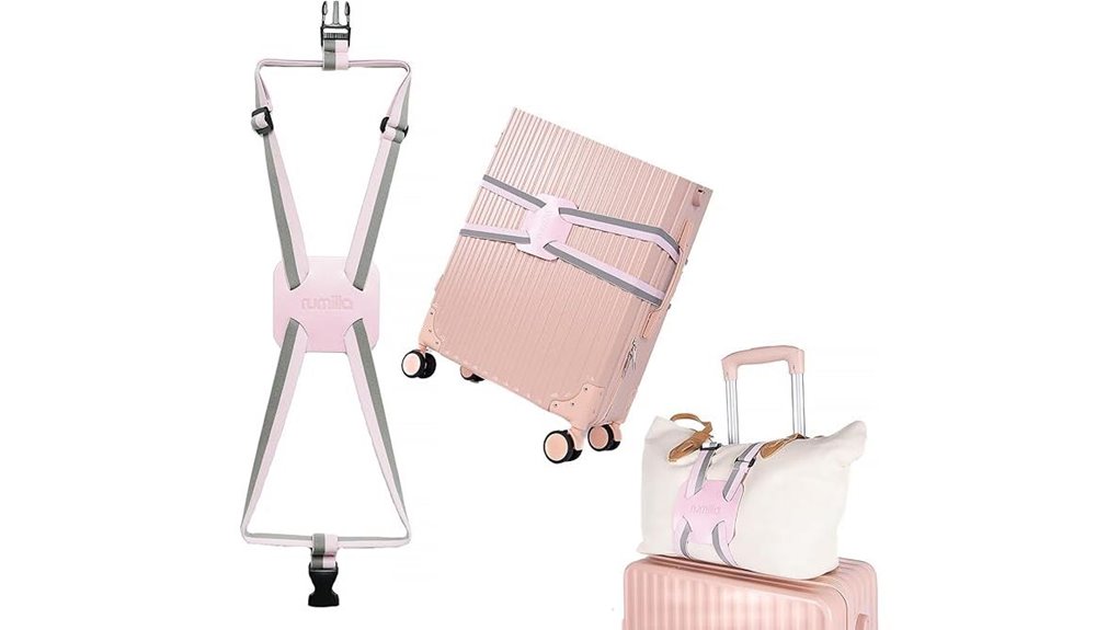 The Best Luggage Straps That Actually Hold (No Slipping) 9 grey pink dual adjustable strap