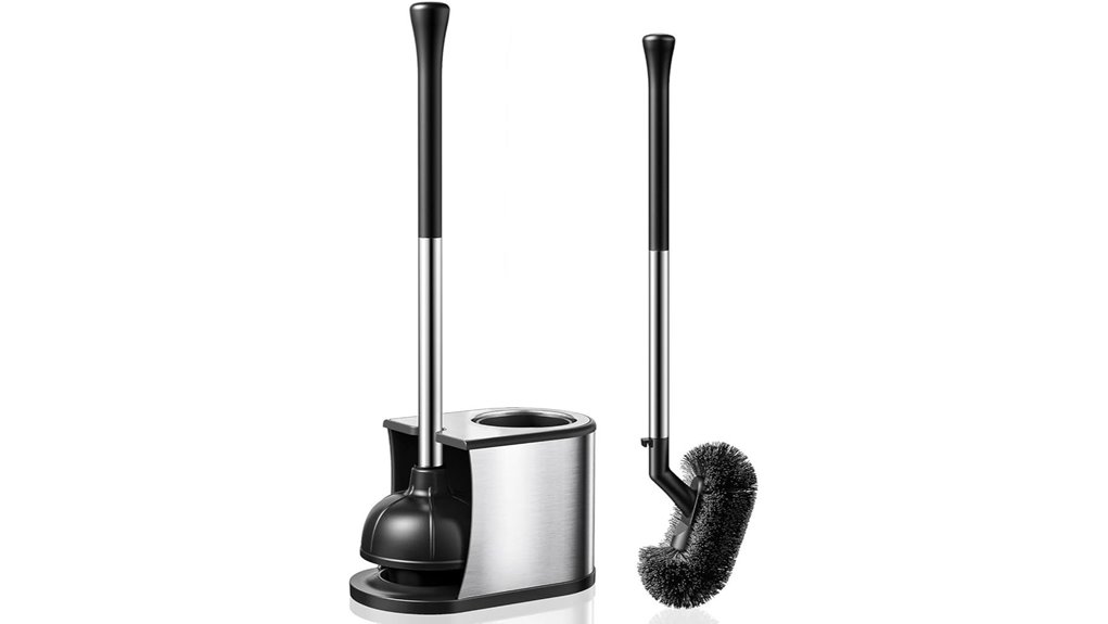 Top Plunger + Toilet Brush Set for a Flawless Flush 6 hamtor 2 in 1 stainless steel