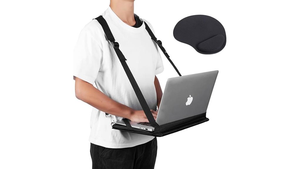 Light‑Weight Posture Straps for Traveling Laptop Work 1 hands free foam laptop harness