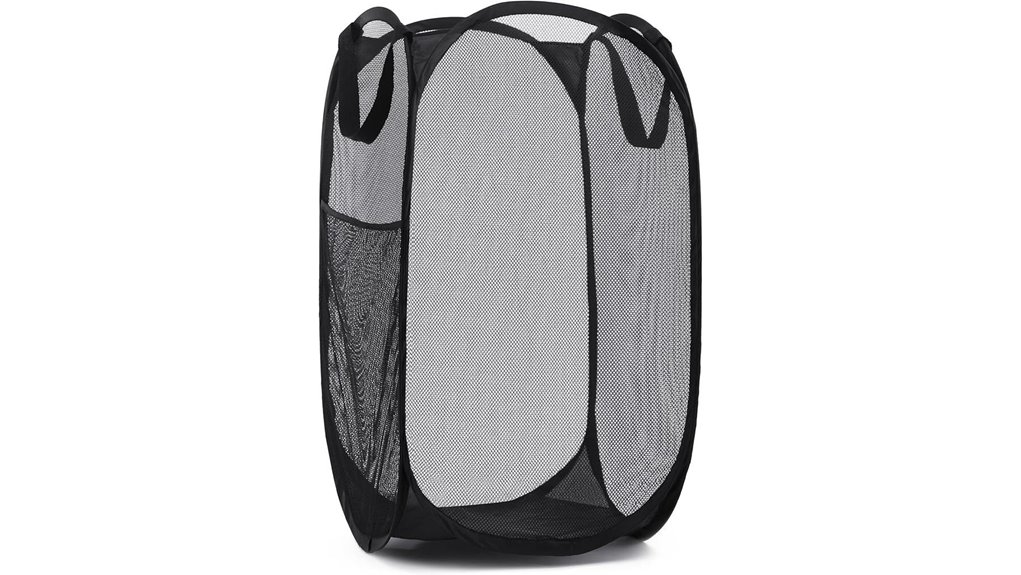 Packable Laundry Hampers for Long Stays (Pop-up Options) 2 handy collapsible mesh side pocket