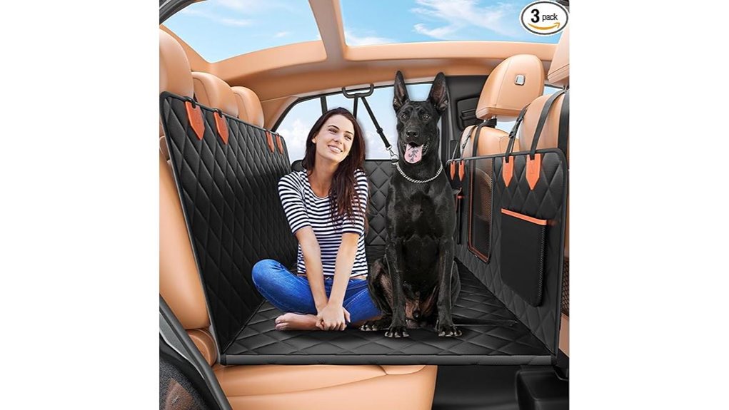 Waterproof Pet Car Seat Covers for Road Trips 11 hard bottom 500 pound seat