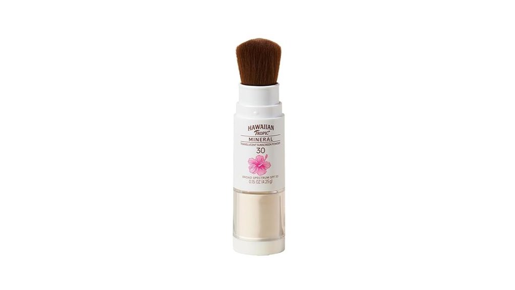 Sunscreen Powder Brushes for Travel Reapply Over Makeup 1 hawaiiantropic mineral spf30 brush