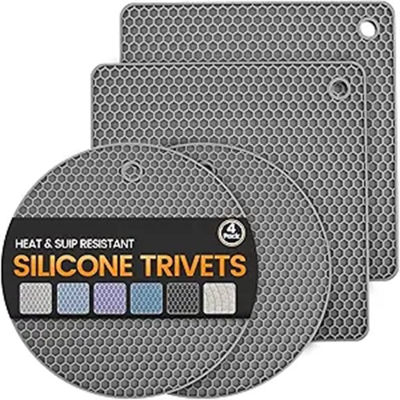 heat resistant silicone non slip trivets