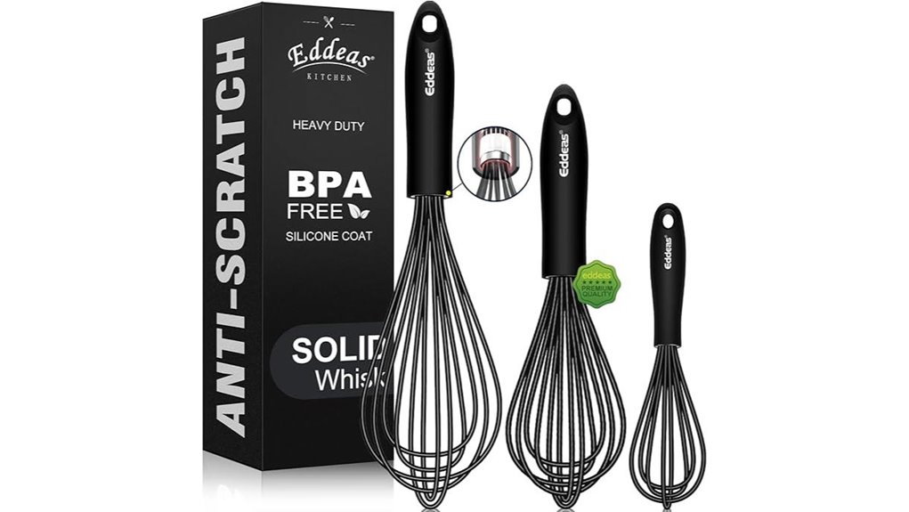 heat resistant silicone whisk set