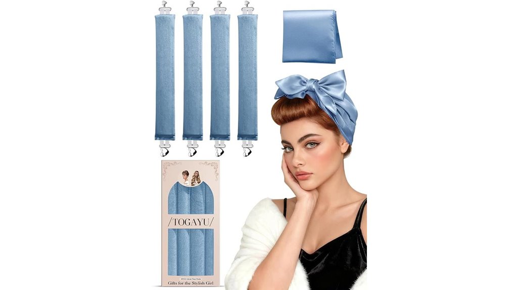 Travel‑Ready Heatless Curling Sets: Packable & Comfortable 4 heatless velvet overnight rollers