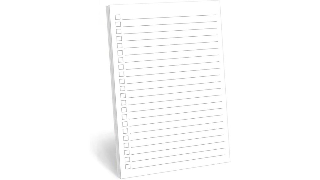 heavy wide ruled 50 sheet notepad