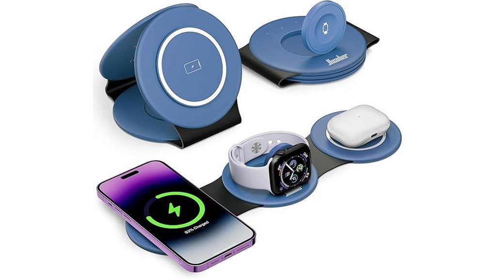 Compact Multi-Device Charging Docks With One Outlet Travelers 8 hicober foldable apple charger