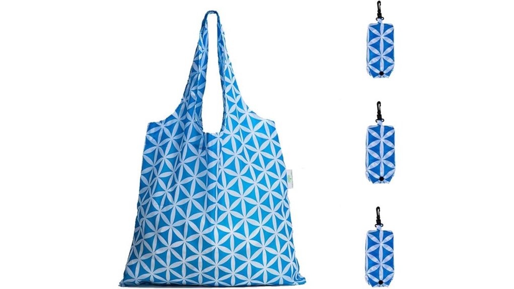 Best Packable Tote Bags for Markets and Groceries 12 holyluck reusable blue tote