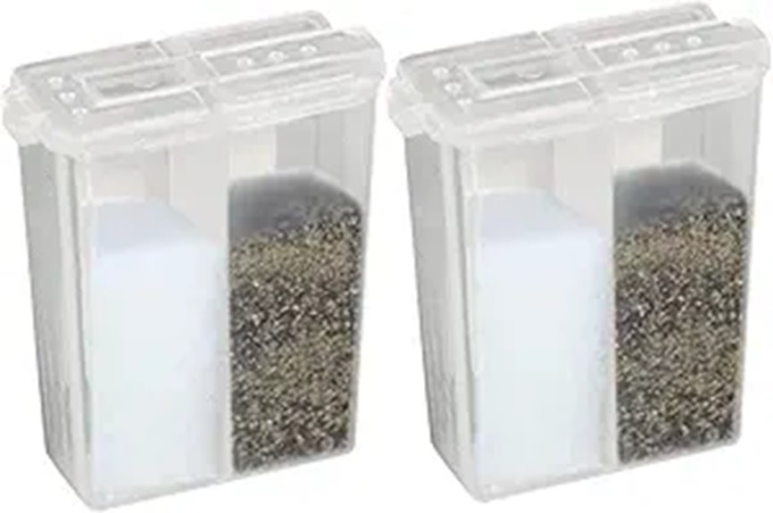 Top Mini salt/pepper shaker (sealed) That Keeps Seasoning Fresh 2 home x mini saltshakers dishwasher safe