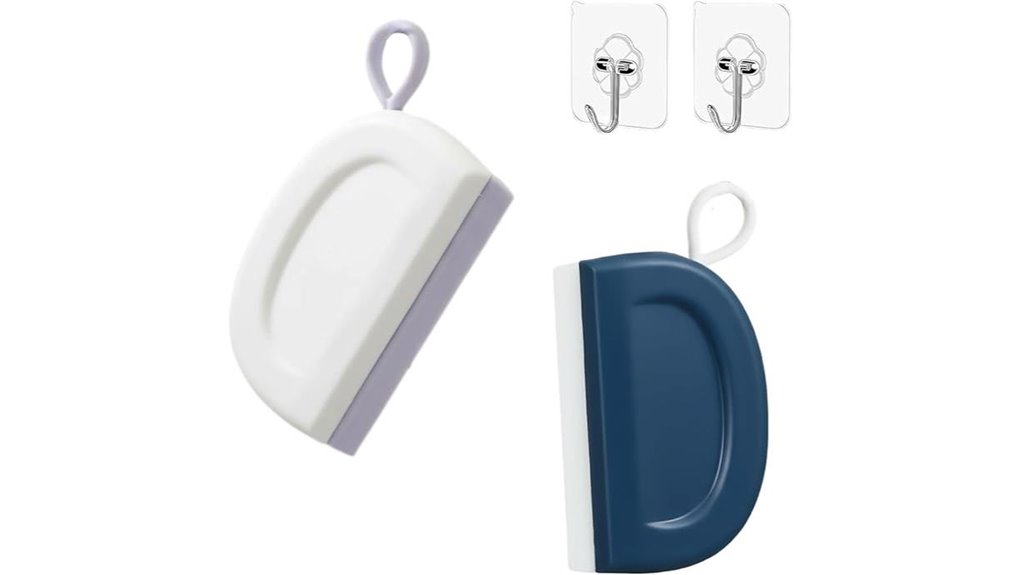Mini Squeegees That Keep Your Travel Shower Floor Dry 10 hook mounted 3 inch squeegees set