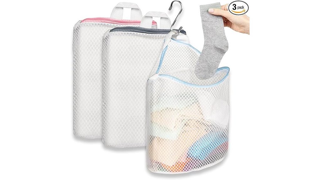 Best Sock wash bag (mesh) for Effortless Laundry Days 12 hooked 3 color mesh socks