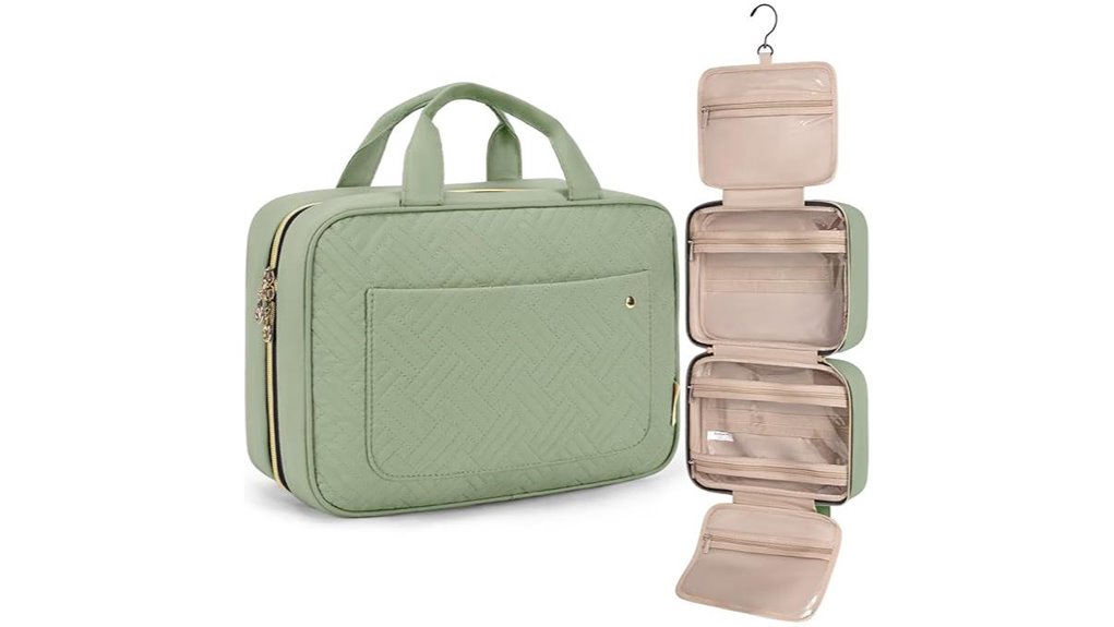 Hooked Toiletry Bags That Fit Tiny Bathrooms Like Magic 10 hooked water resistant toiletry organizer