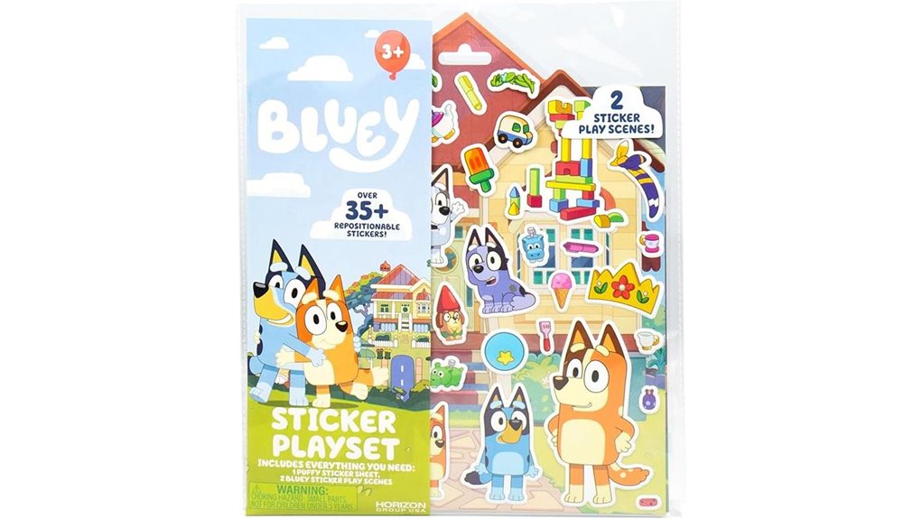 Reusable Sticker Books Toddlers Love for Creative Fun 12 horizon bluey 35 stickers
