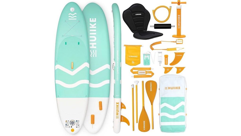 Best Travel-Friendly Inflatable Stand Up Paddleboards 10 huiike inflatable paddleboard kit