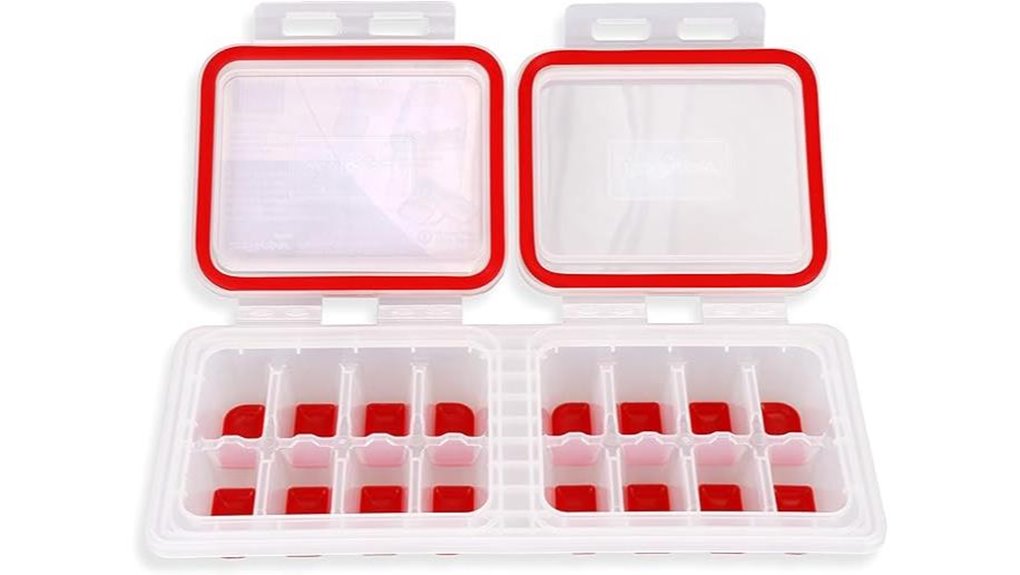Top Ice Cube Tray With Lid That Stops Spills 14 icetopper 16 cube tray lids