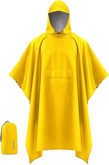 Reusable Packable Ponchos That Keep You Dry Anywhere 8 icreek packable hooded poncho