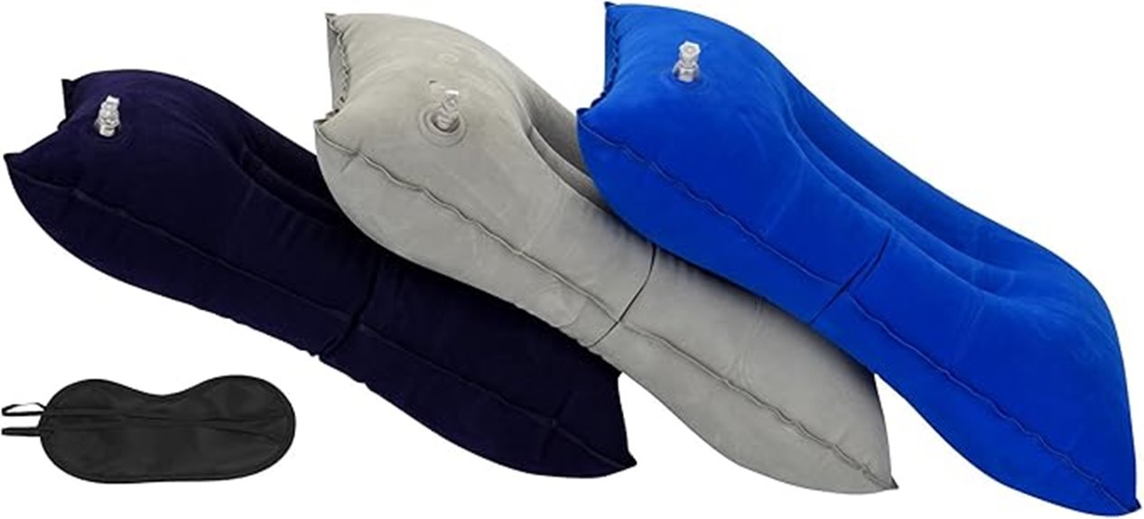 Packable Lumbar Rolls For Travel (Inflatable) Change Your Back 10 inflatable 3 piece travel pillow