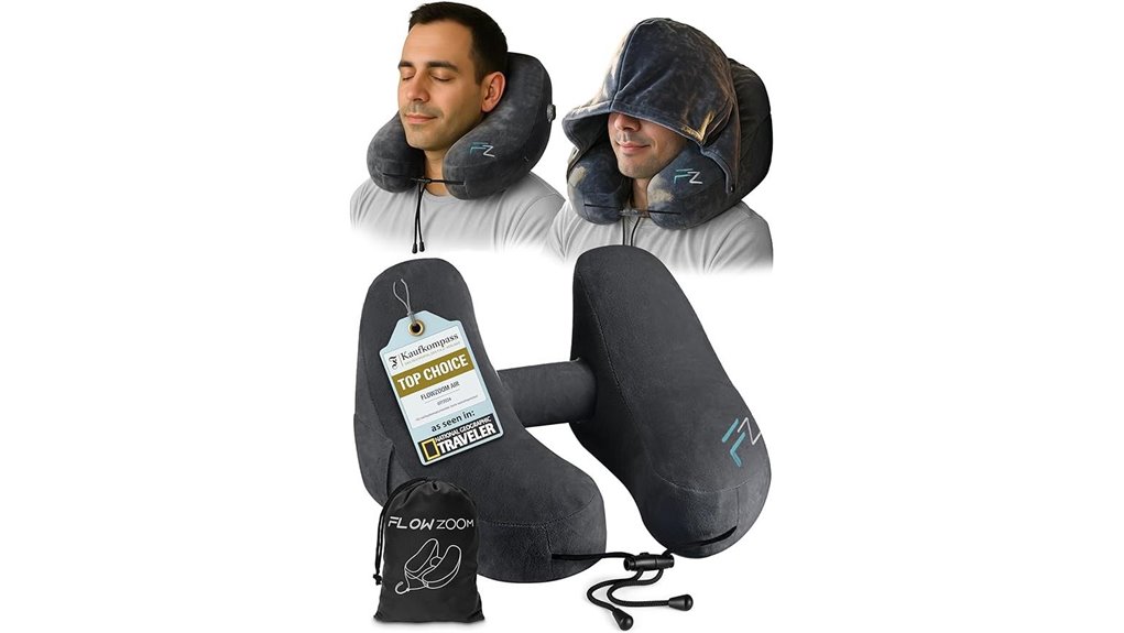 Best Inflatable Neck Pillows That Won't Shift Head Forward 2 inflatable hooded neck pillow