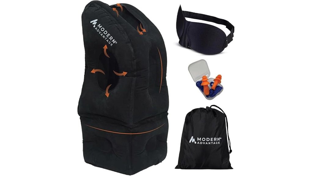Travel Pillows That Keep Your Chin Aligned Upright 15 inflatable travel pillow mask earplugs