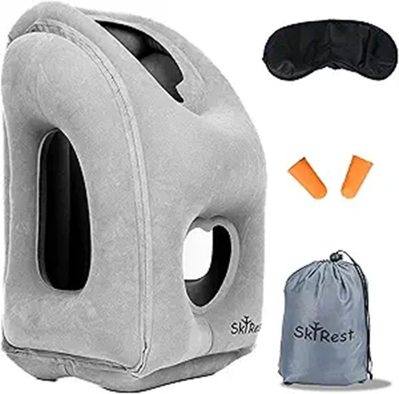 Travel Neck Pillows That Keep Your Head in Place 4 inflatable travel pillow mask earplugs