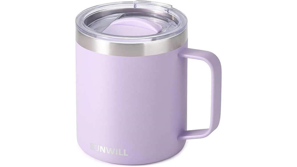 Travel Coffee Mugs With One-Hand Open Lids: Coffee on-the-Go 15 insulated 14oz stainless travel