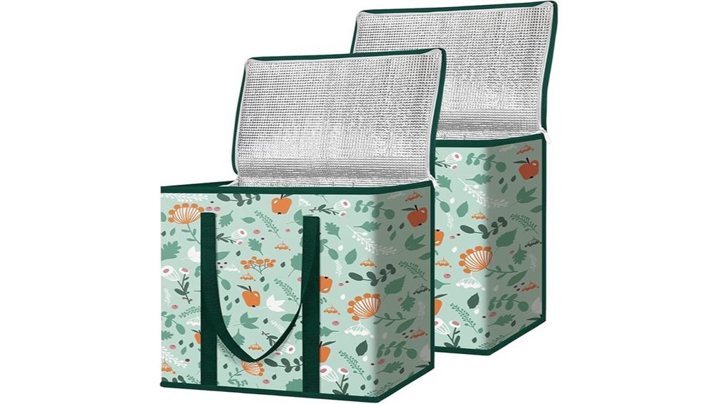 Best Insulated Grocery Tote (folding) to Keep Your Food Fresh 6 insulated 2 piece grocery bags