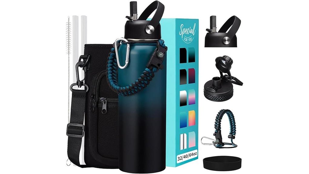 insulated dual lid water bottle