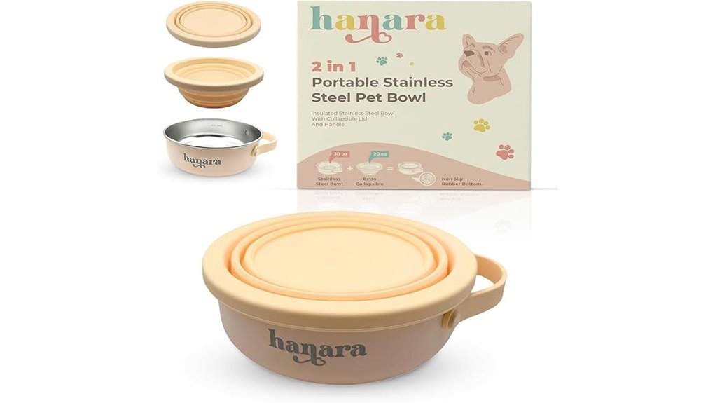 insulated dual pet bowl
