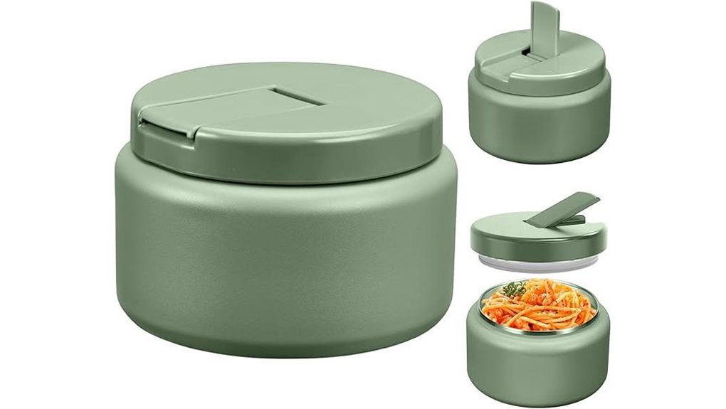 Best Insulated Food Jars for Travel That Keep Hot Meals Fresh 14 insulated green 13 5oz jar