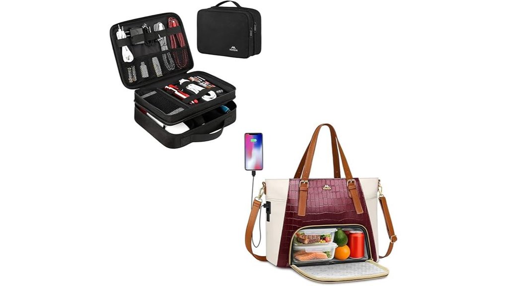 Personal-item Bags with Built-in Admin Organizer for Office Work 8 insulated laptop tote usb