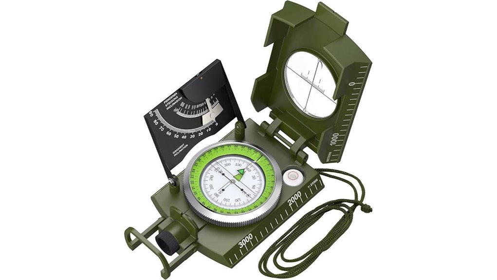 ip65 lensatic hiking compass