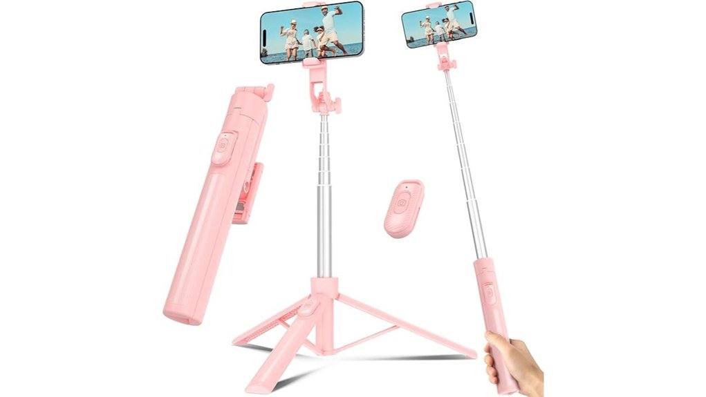 Selfie Sticks That Double as Tripods With Sturdy Hinges 9 iphone extendable tripod remote