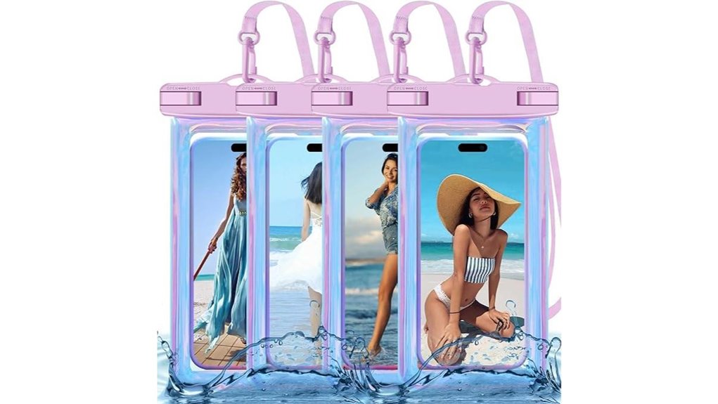 iridescent waterproof phone pouch