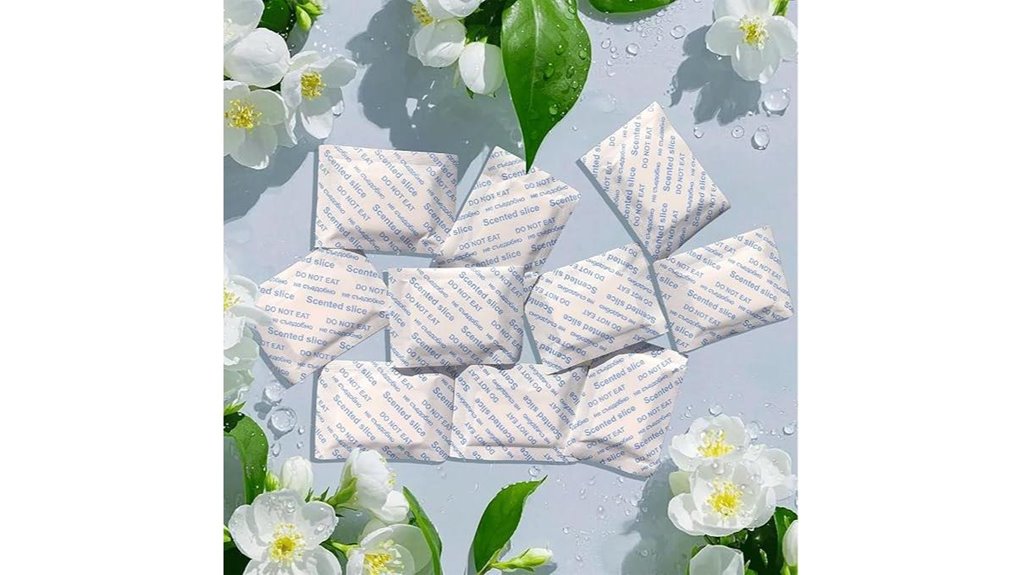 Odor-eliminating laundry sachets for suitcases Keep Bags Fresh 3 jasmine sachet freshener pack
