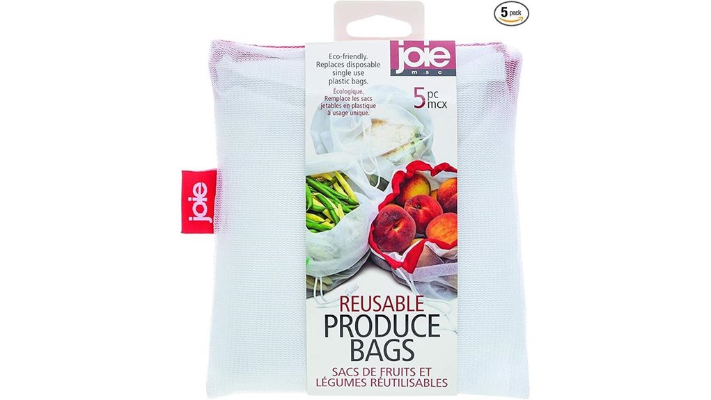 Reusable Produce Bags for Travel Apartments (Light Mesh) 14 joie 5 pack sustainable bags